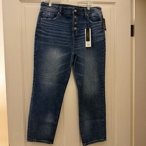 High-Waisted Button-Fly Jeans- Liverpool